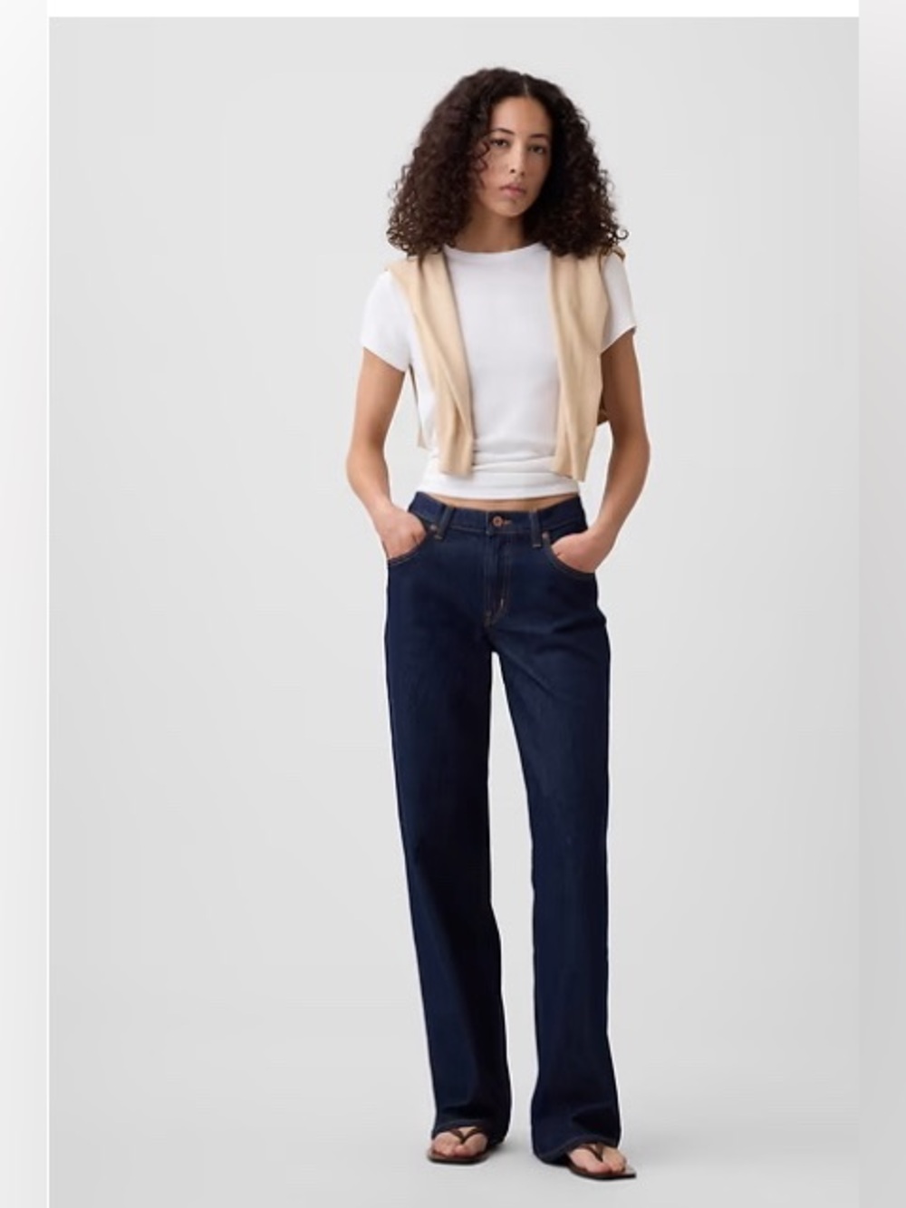 GAP Women's Size 24 90s Loose Mid-Rise Straigt Leg Jeans in Dark Wash